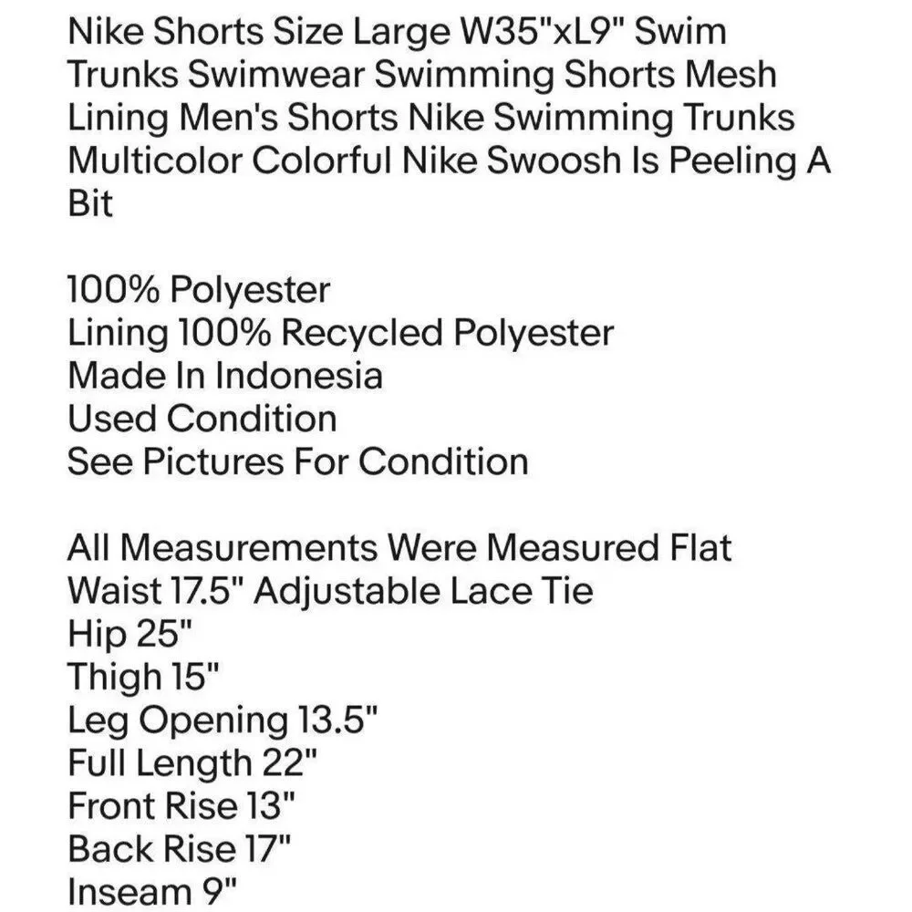 Nike Shorts Size Large W35